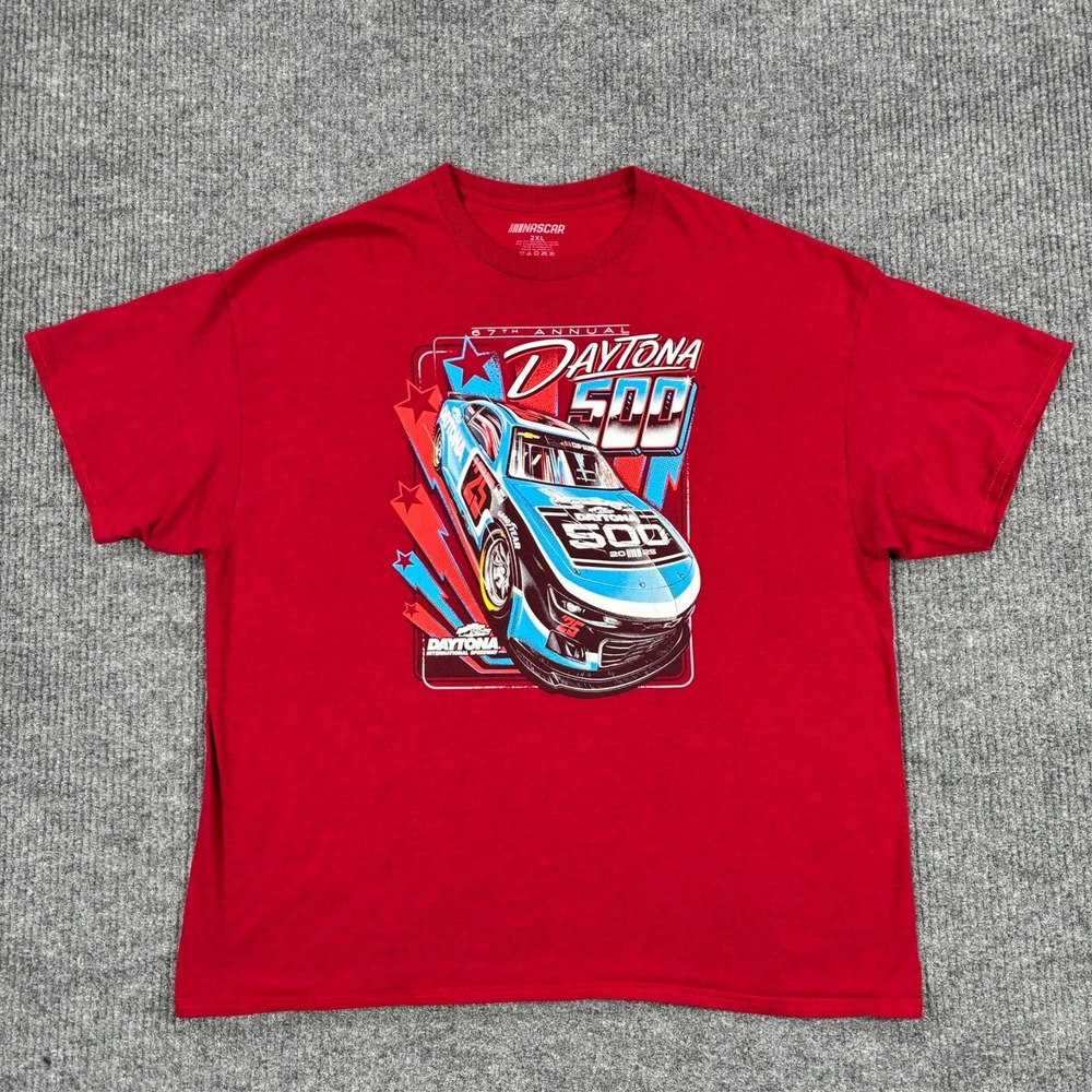 NASCAR Daytona 500 International Speedway 2025 Graphic Shirt Red Mens 2XL Racing